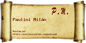 Paulini Milán névjegykártya