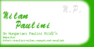 milan paulini business card